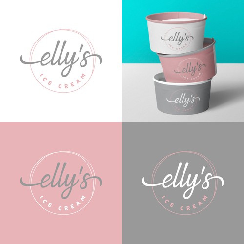 Elly's Ice Cream Logo & Mock-up