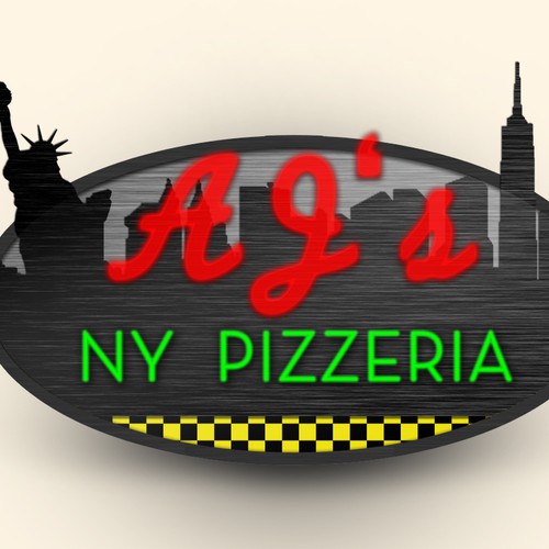 Create the next signage for AJ's NY Pizzeria