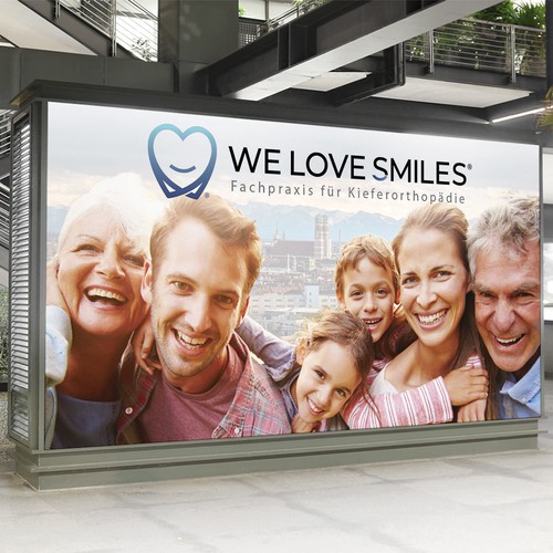 LED Banner for orthodonitc clinic behind reception