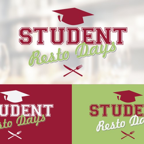 Create a modern logo for a gastronomic event for students. 