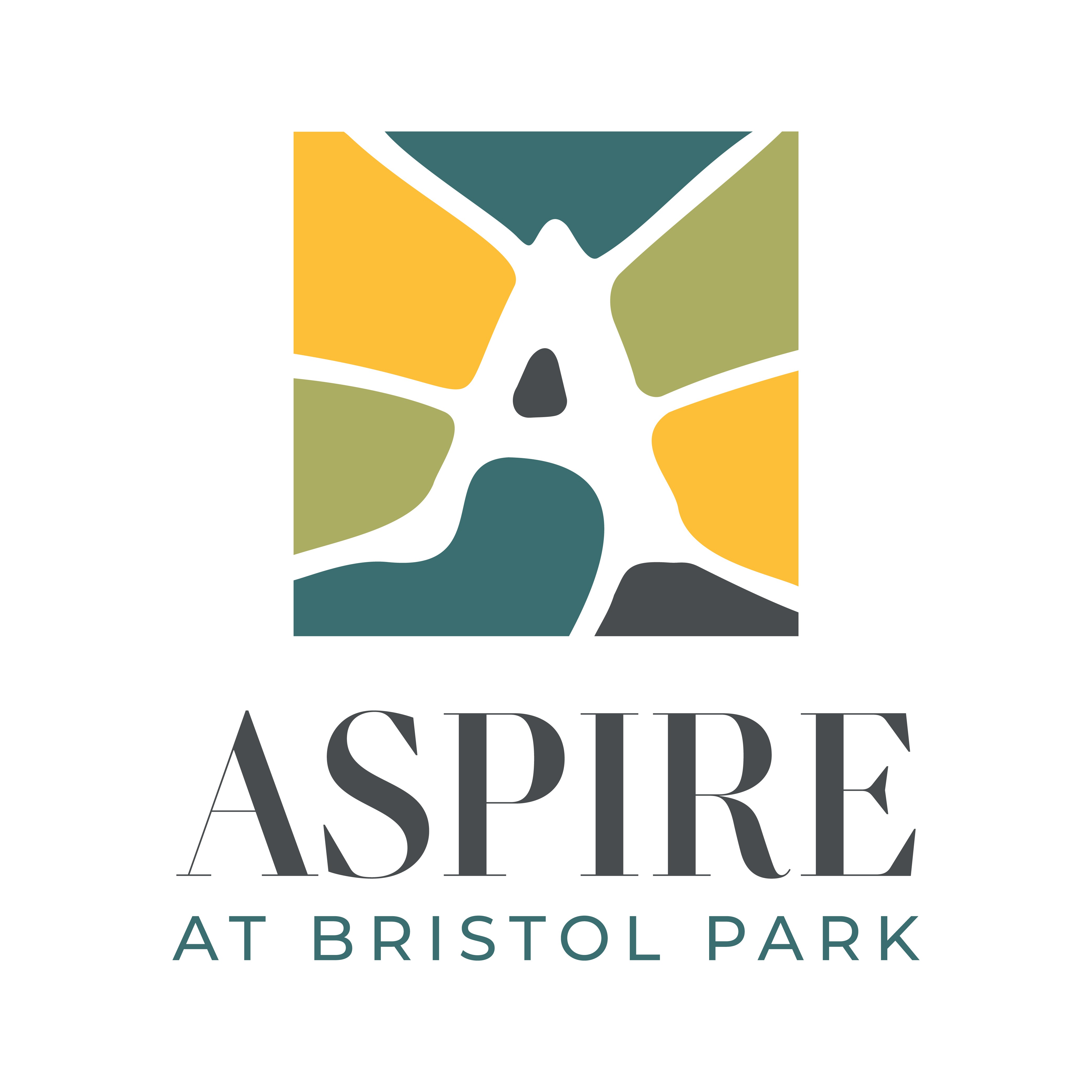 Uplifting logo for an apartment complex in and up and coming city near Kansas City
