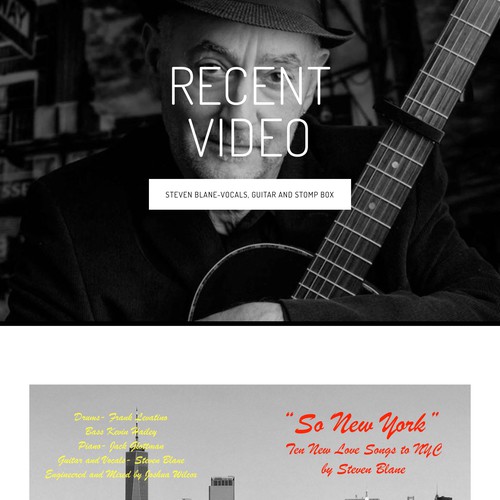 Squarespace website for a singer/songwriter.