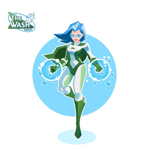 Corporate Superhero Mascot & Brand Character for On-Demand Car Wash