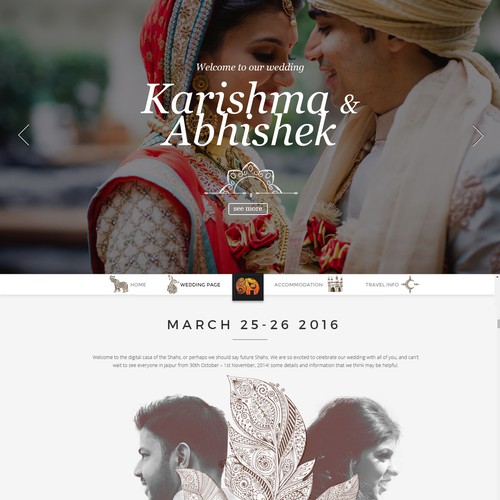 Kasishma e Abhishek Wedding Website