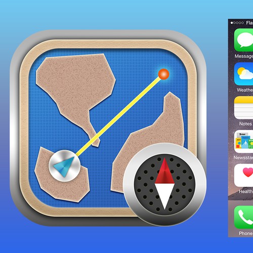 iPhone/iPad Icon for Map App - for Surfers and Other Adventure Types