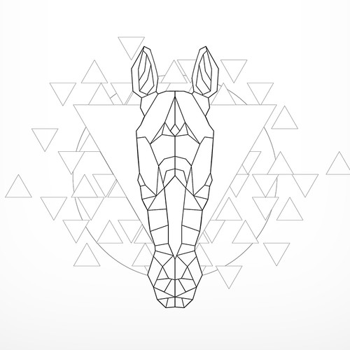Geometric Horse Tattoo