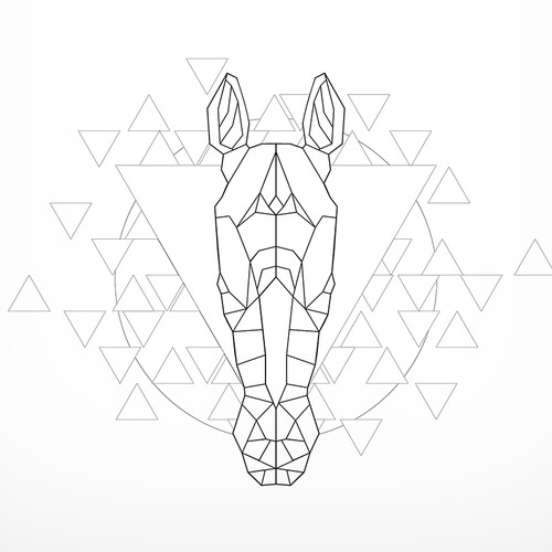 Geometric Horse Tattoo