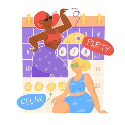 Lifestyle Calendar Illustration