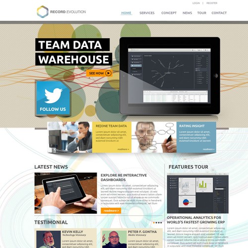 website design für Record Evolution