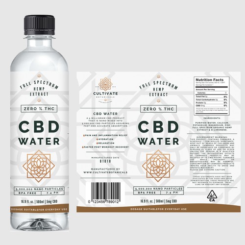 Label design for CBD Water