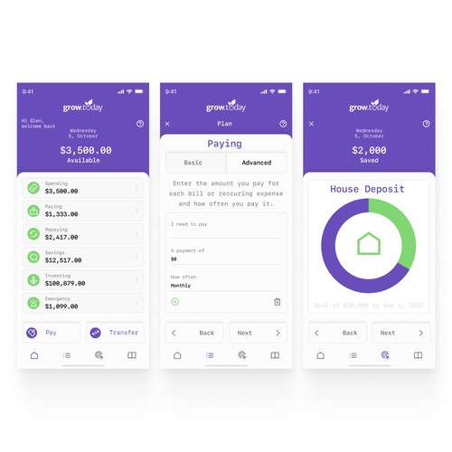 Mobile app design for financial adviser company