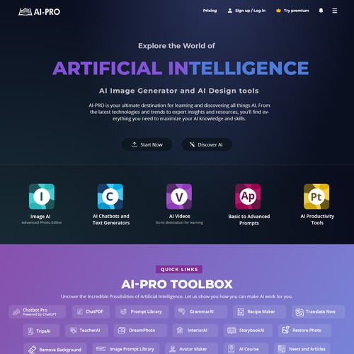 Generative AI Site's Landing Page Needs a Fresh Look That Appeals to Businesses and Professionals