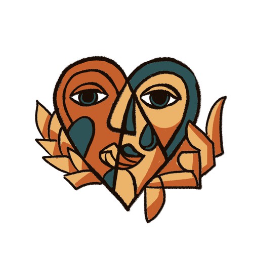 Abstract Love & Loyalty Symbol – Modern Faith Illustration.