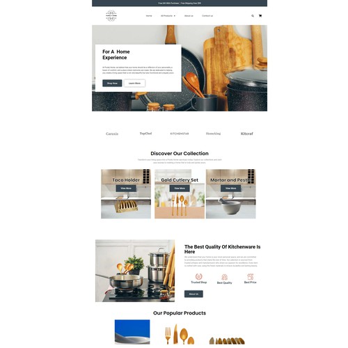 Kitchen products selling website