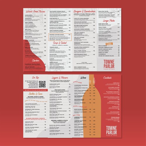 One Page Menu Design