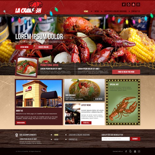 Website design for a Restuarant