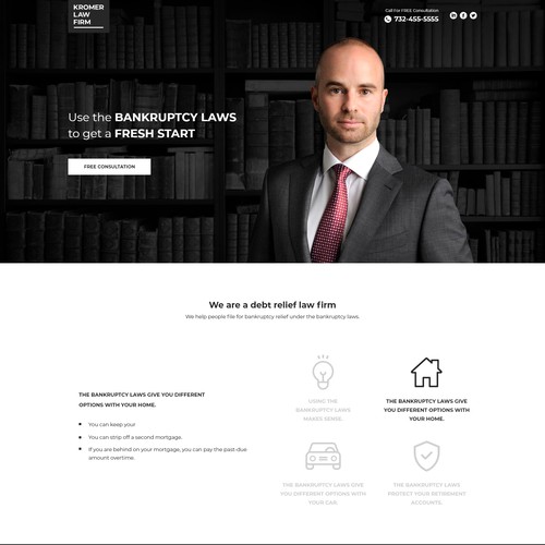 Attorney & Law Landing page