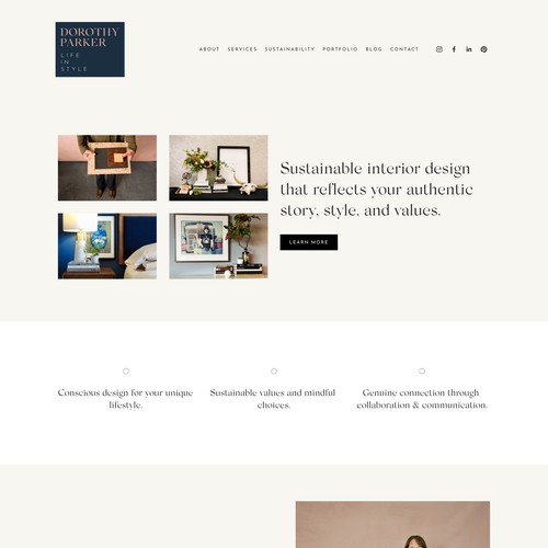 Dorothy Parker - Modern Website for Interior Designer