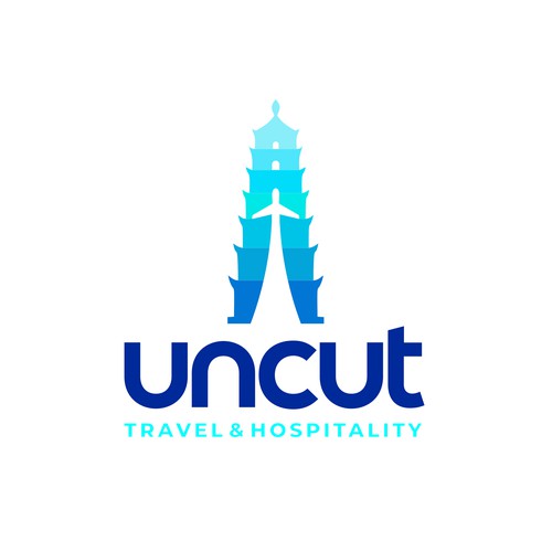 uncut travel & hospitality | Travel | Hospital | Plane | Fly | Logo