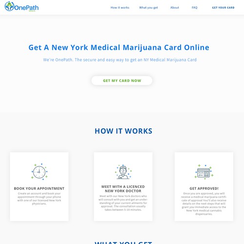 Medical marijuana landing page