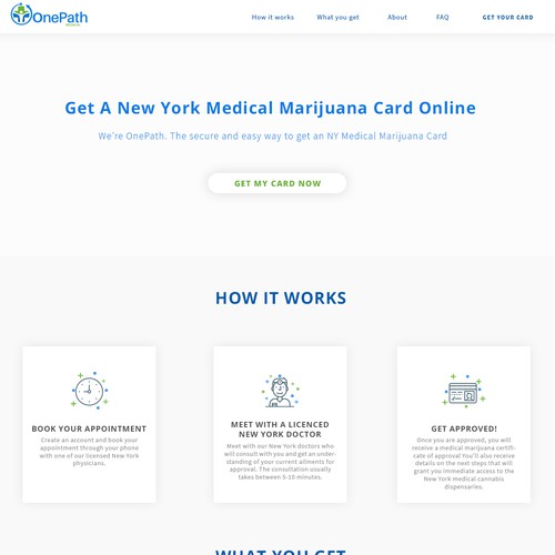 Medical marijuana landing page