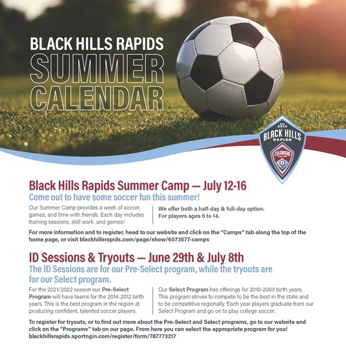 Soccer Club Summer Calendar of Events