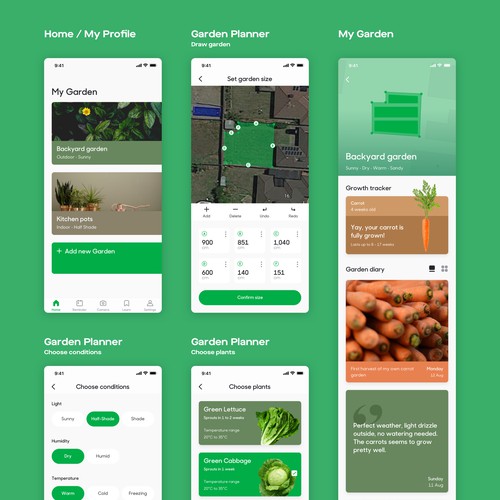 App design concept for Grow App