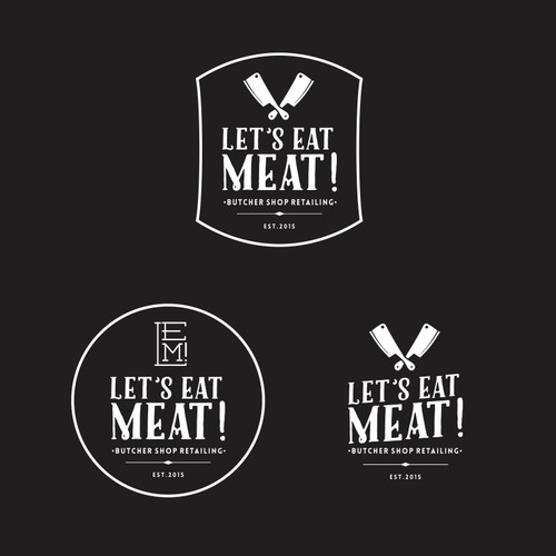 Logo for a butchers shop front with further design possibilities to follow