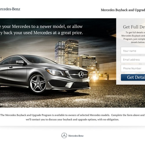 New website design wanted for Mercedes Buyback and Mercedes Upgrade