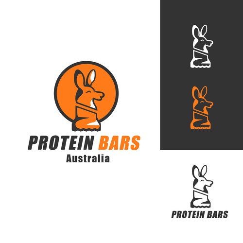 Cartoon logo for Protein Bars Brand