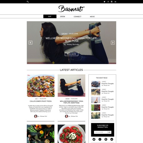 Inspiring, Fresh, Sophicated, Design for a Holistic Media Site