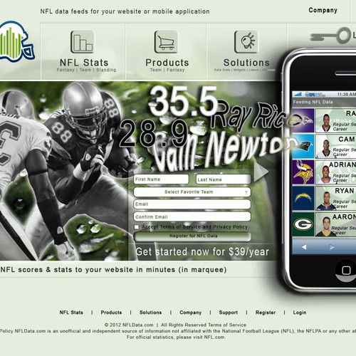 NFL Data.com Web Design