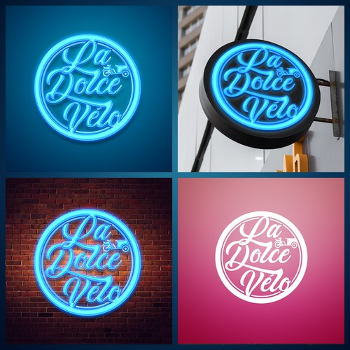 Classy, fun, bold logo for an Austin, TX woman-owned ice cream bicycle business