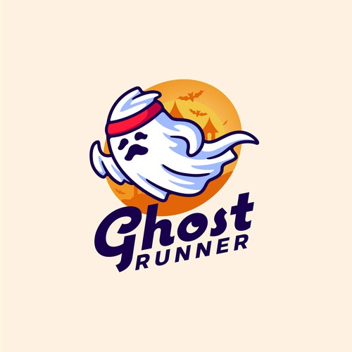 Ghost runner mascot logo design
