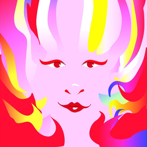 Fun and colorful illustration concept for hair product packages