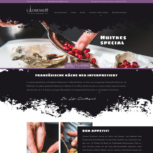 web design for a french bistrot/restaurant