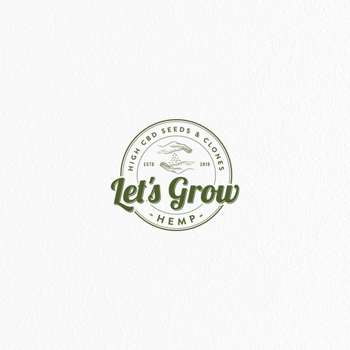Vintage / retro logo style for Let's Grow Hemp