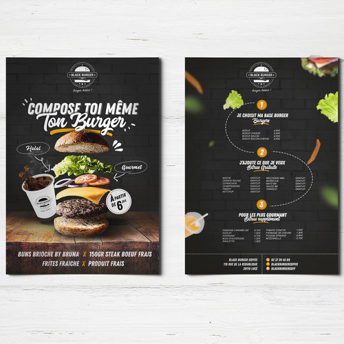 Flyer burger rétro hipster