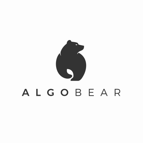 An iconic simple, clean and easy to remember  logo for ALGOBEAR