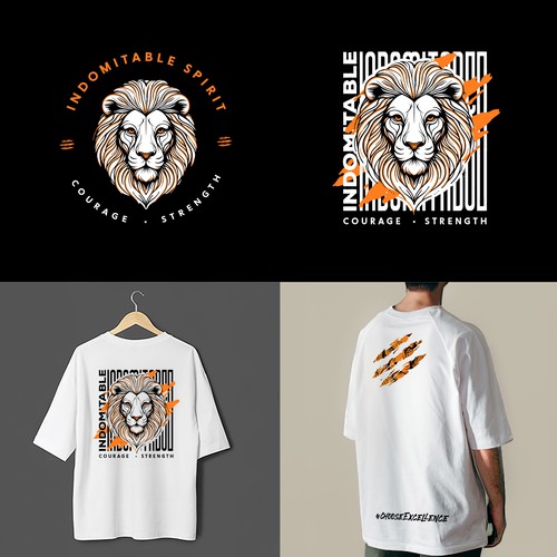 Indomitable Spirit - Lion T-Shirt Design 