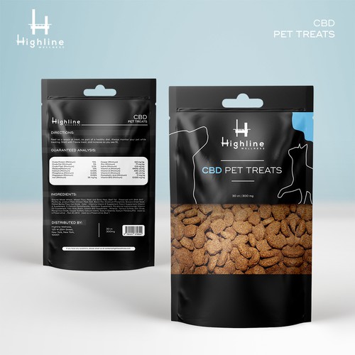 CBD Dog Treats Packaging design for "Highline Wellness" brand