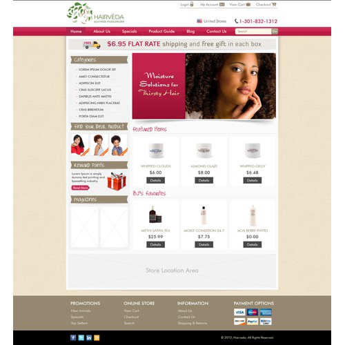 Website Design for Ecommerce Business - Hair Care Products Retailer