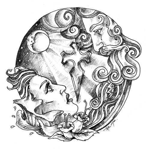 Create the next illustration for Personal tattoo design