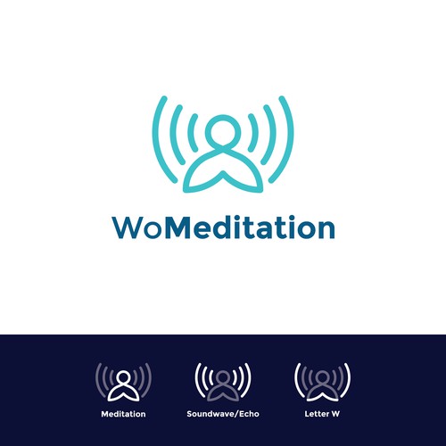 Logo concept for woman's meditation producers group focusong on audio experiences.