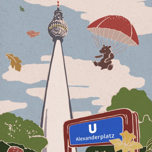 postcard illustration for Berlin TV tower