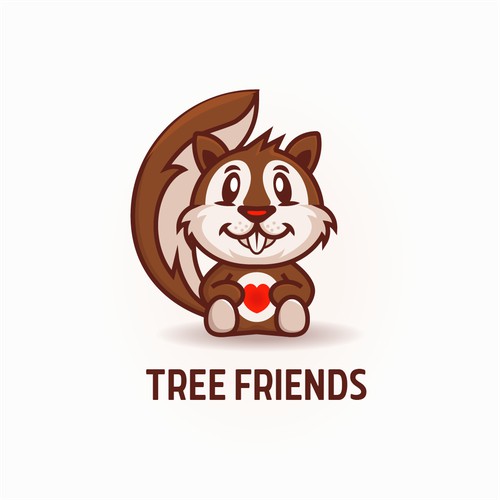 Squirel logo with heart, Social community logo