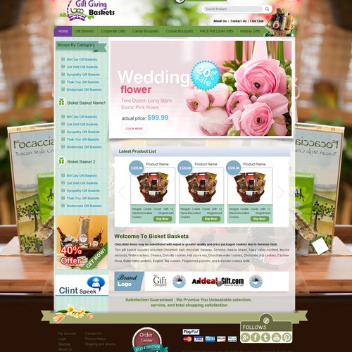 Gift Giving Baskets needs a new website design