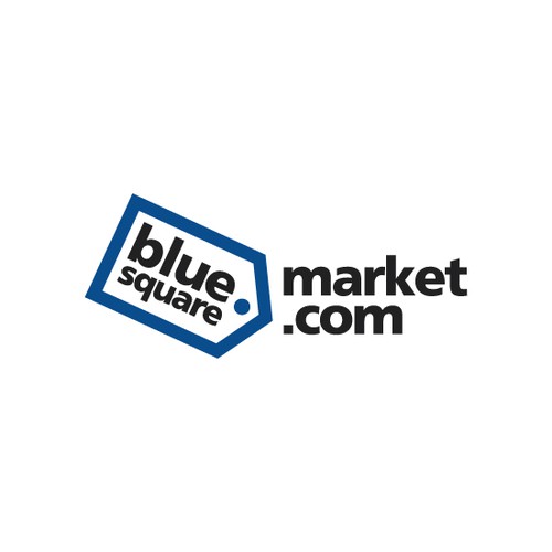 Create a captive logo for an online shopping site called Blue Square Market