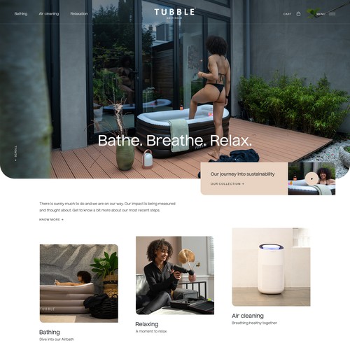  The inflatable bathtub solution - home page design
