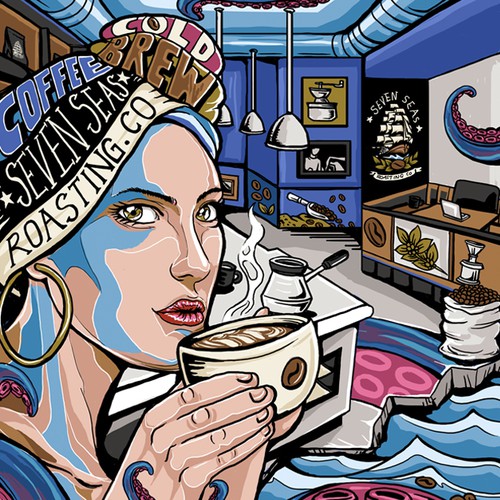 Mural coffee roastery